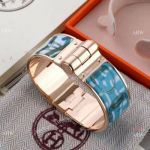 High Quality Hermes Hinged Blue Bracelet - Wide Bracelet